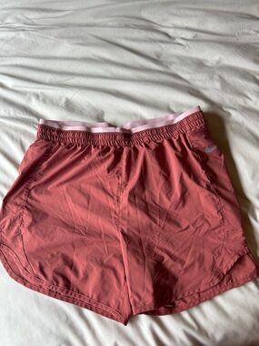 Nike Women's Rose Athletic Shorts with Light Pink Waistband
